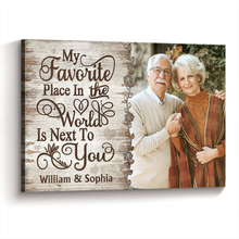 My Favorite Place Is Next To You -Upload Image Personalized Customized Canvas - Gifts For Couples, Husband Wife