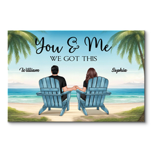 Beach View Couple Sitting Beach - Personalized Custom Poster Gifts Couple