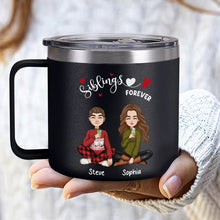 Siblings Forever - Personalized 14oz Stainless Steel Tumbler - Gift For Couple
