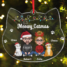 Couple You & Me And The Cats Cat Face Shape Christmas - Christmas Gift For Couple , Cat Lovers