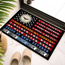 Veteran With Your Name - Customized Personality Doormat - Gift For Dad Father's Day Gift