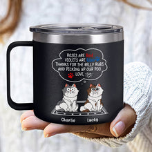 Thanks For The Belly Rubs - Personalized 14oz Stainless Steel Tumbler - Gift For Pet Lovers