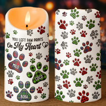 A Heartbeat At My Feet - Personalized Candle LED Light - Sympathy Gift For Pet Owners, Pet Lovers