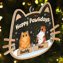 Happy Pawlidays - Personalized Acrylic Window Suncatcher Ornament - Christmas Gift For Pet Owners