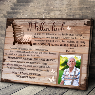 A Fallen Limb Memorial Canvas, Sympathy Gifts Personalized Custom Framed Canvas Wall Art