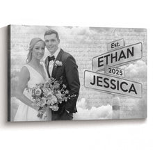 Custom Couple Photo Letter Theme - Personalized Customized Canvas - Anniversary Gift For Couples, Lovers, Husband Wife