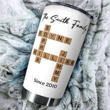 Basic Puzzle Crossword Tumbler - Personalized Custom Tumbler - Gifts For Family Members, Friends