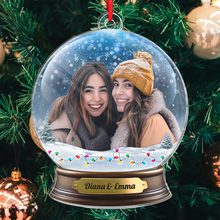 Custom Photo Besties Snow Globe - Personalized Custom Acrylic Ornament - Christmas Gift For Besties