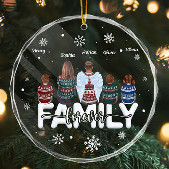 Christmas Family Forever - Personalized Glass Ornament - Gift For Family