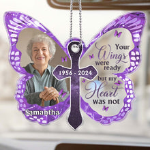 Custom Photo I'm Always With You - Customized Personalized Butterfly Car Ornament - Gift For Memorial Family Loss Gift