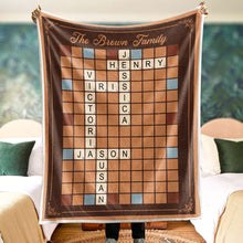 Scrabble Family Crossword - Personalized Customized Blanket - Gift For Family Members