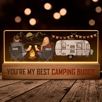 You're My Best Camping Buddy - Customized Personalized Acrylic LED Night Light - Gift For Couple Husband Wife