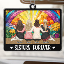 Besties Forever - Personalized Acrylic Car Ornament - Gift For Besties, Sisters