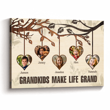 Custom Photo - Grandkids Make Life - Customized Personalized Canvas - Gift For Family Grandma Grandpa Grandkids