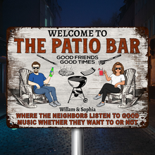 Patio Bar Grilling Listen To The Good Music Gift For Couple Personalized Custom Metal Sign