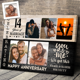 Custom Photo - Happy Anniversary - Personality Customized Canvas - Gift For Couple