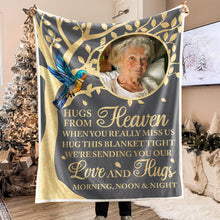 Love And Hugs From Heaven - Customized Personalized Blanket - Sympathy Gift For Memorial