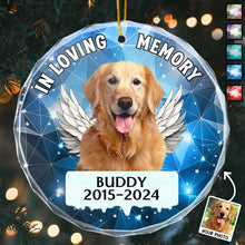 In Loving Memory - Stained Glass Personalized Ornament - Memorial Gift For Dog Lovers, Pet Lovers