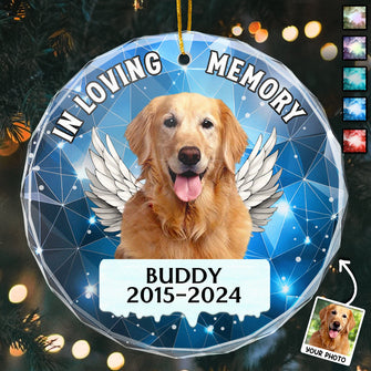 In Loving Memory - Stained Glass Personalized Ornament - Memorial Gift For Dog Lovers, Pet Lovers