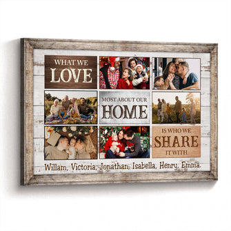 Most About Our Home - Customized Personalized Canvas - Gift For Family Dad Mom Sister Brother Couple Husband Wife Kid