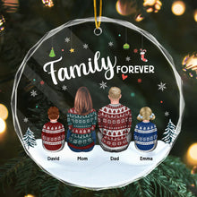 Snowy Family Forever - Personalized Glass Ornament - Christmas Gift For Family