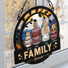 Home Is Where The Heart Resides - Personalized Acrylic Window Suncatcher Ornament - Christmas Gift For Family Members