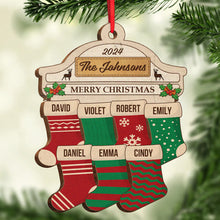 Funny Socks Merry Christmas - Customized Personalized Wooden Cutout Ornament - Christmas Gift For Family