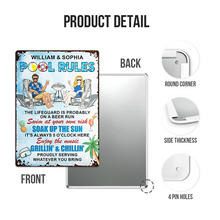 Pool Rules Enjoy The Music Grilling And Chilling Gift For Couples Personalized Custom Metal Sign