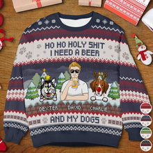 I Need A Beer And My Dog - Customized Personalized Ugly Sweater - Christmas Gift For Dog Pet Lover Dog Dad