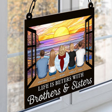 Brothers & Sisters - Personalized Acrylic Window Suncatcher Ornament - Gift For Family