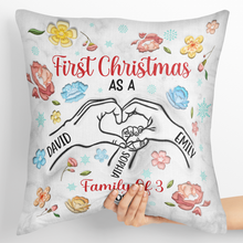 First Christmas As Family - Personalized Customized Pillow - Christmas Gift For Family, Baby Kids