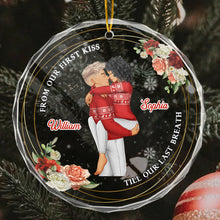 From Our First Kiss - Customized Personalized Glass Ornament - Christmas Gift For Couple Husband Wife