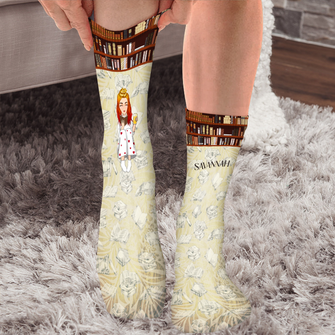 Go Away I'm Reading - Socks - Gifts For Book Lovers Personalized Custom Socks