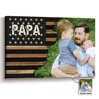 Custom Photo Fatherhood - Customized Personalized Canvas - Father's Day Gift Ideas For Family Members, Father, Dad, Grandpa