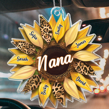 Sunflower Custom Family Name - Customized Personalized Acrylics Car Ornament - Gift For Family Members, For Kids