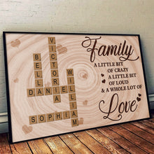 Crossword Family A Little Bit Of Crazy - Personalized Customized Canvas - Gift For Family Members