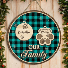 Happy Christmas With Our Family - Personalized Door Signs - Christmas Gift For Family