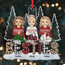 Cutie Besties Pine Tree Shaped Ornament - Personalized Acrylic Ornament - Christmas Gift For Besties