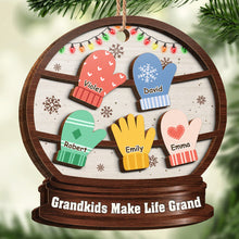 Grandkids Make Life Grand - Personalized 2-Layered Wooden Ornament - Christmas Gifts For Family