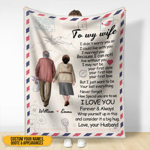 Love You Forever & Always Wrap Yourself Up In This Blanket  - Old Couple - Personalized Blanket