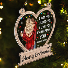 I'm Keeping You - Customized Personalized Window Suncatcher Ornament - Christmas Gift For Couple Husband Wife