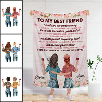 For My Friend - Warm Gift Customized Blanket - Gift For Best Friend Bestie