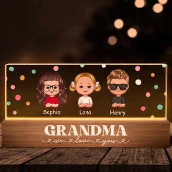 We Love You - Customized Acrylic LED Night Light - Gifts For Family Grandma Grandpa