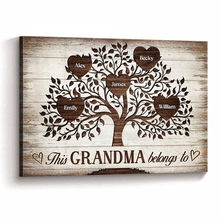 Belongs To Family - Customized Personalized Canvas - Gift For Family Grandma Grandpa Grandkids  Mother Father Family Member