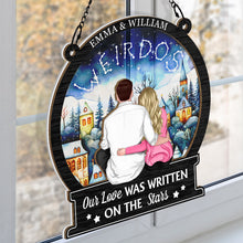 Our Love On The Stars - Customized Personalized Window Ornament - Couple Gift For Love