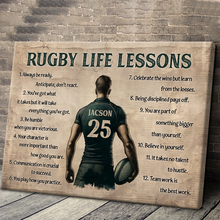 Custom Photo Rugby Life Lessons Gift For Rugby Lovers Personalized Custom Framed Canvas Wall Art