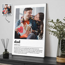 Custom Photo Dad Meaning - Customized Personalized Canvas - Best Gift For Dad Father's Day Gift Ideas