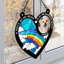 Custom Photo A Piece Of My Heart - Personalized Acrylic Window Suncatcher Ornament - Gift For Dog Lover