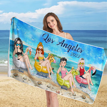 Beach Swimming Besties Gift For Her Personalized Custom Beach Towel