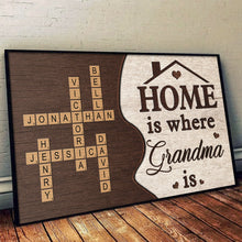 Home Is Where Grandma Is - Personalized Customized Canvas - Gift For Family Members